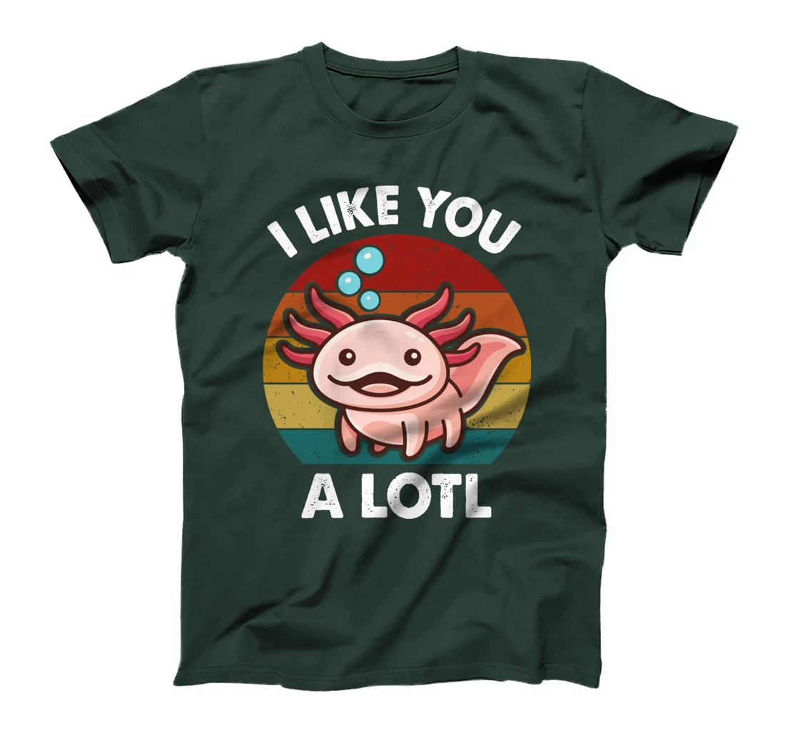 Cute Axolotl Lover I Like You Alotl Salamander Vintage Retro T-Shirt