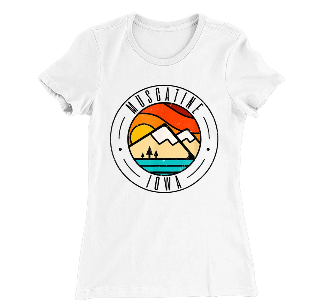 Minimalist Outdoors Muscatine Iowa IA T-Shirt, Women T-Shirt