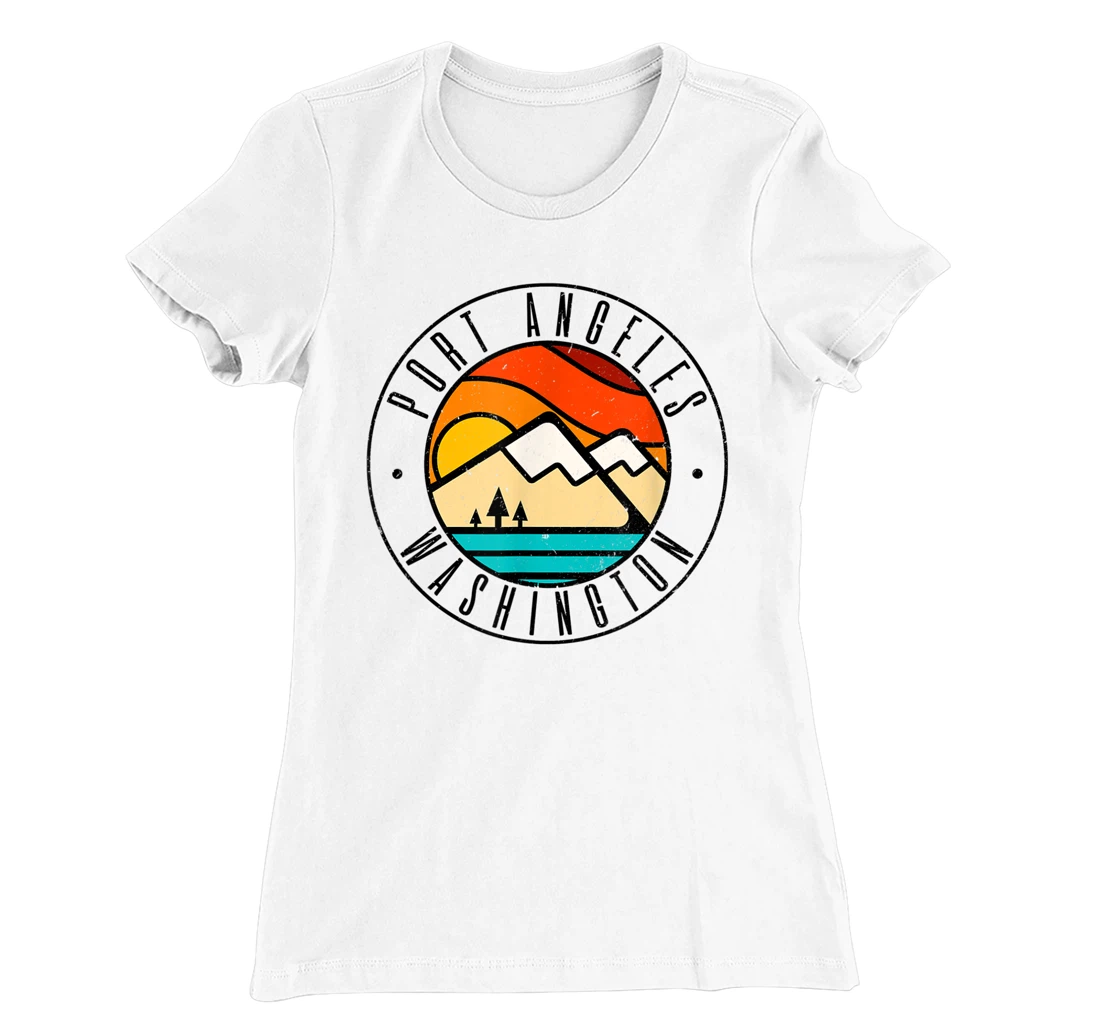 Minimalist Outdoors Port Angeles Washington WA T-Shirt, Women T-Shirt