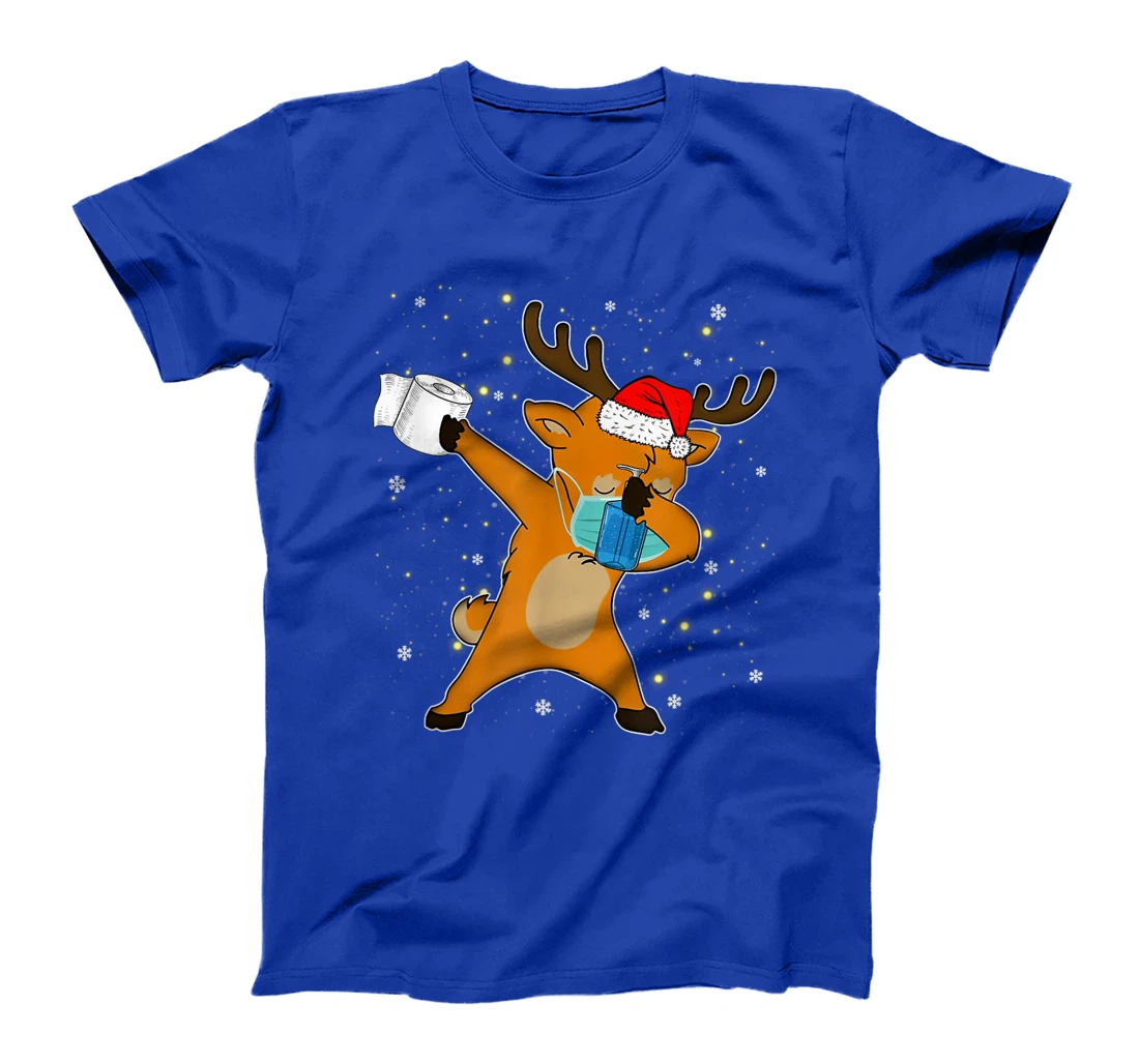 Dabbing Reindeer Mask Toilet Paper Quarantine Pajamas Gift T-Shirt, Kid T-Shirt and Women T-Shirt