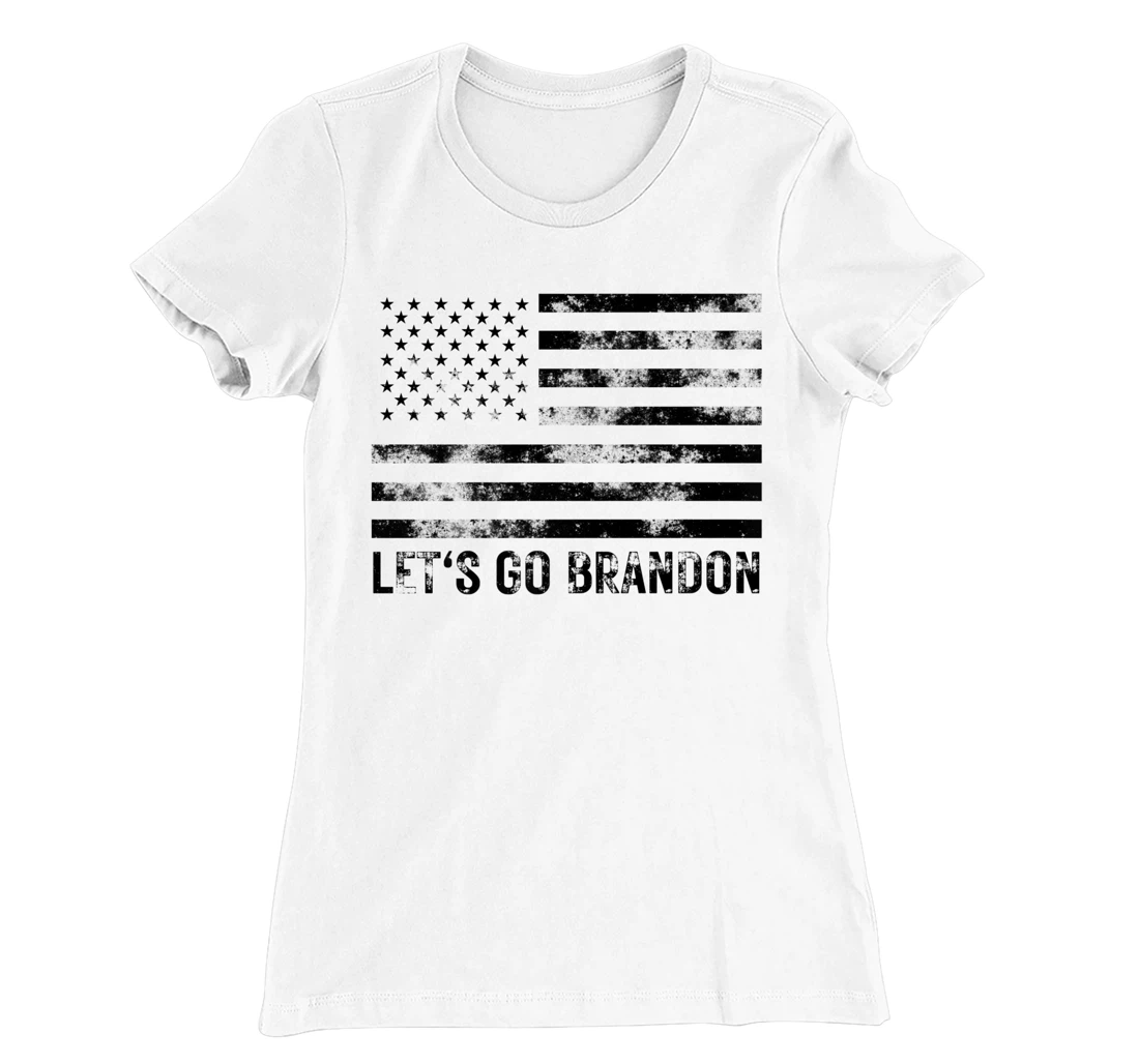 Womens Let's Go Brandon Conservative Anti Liberal US Flag T-Shirt, Women T-Shirt