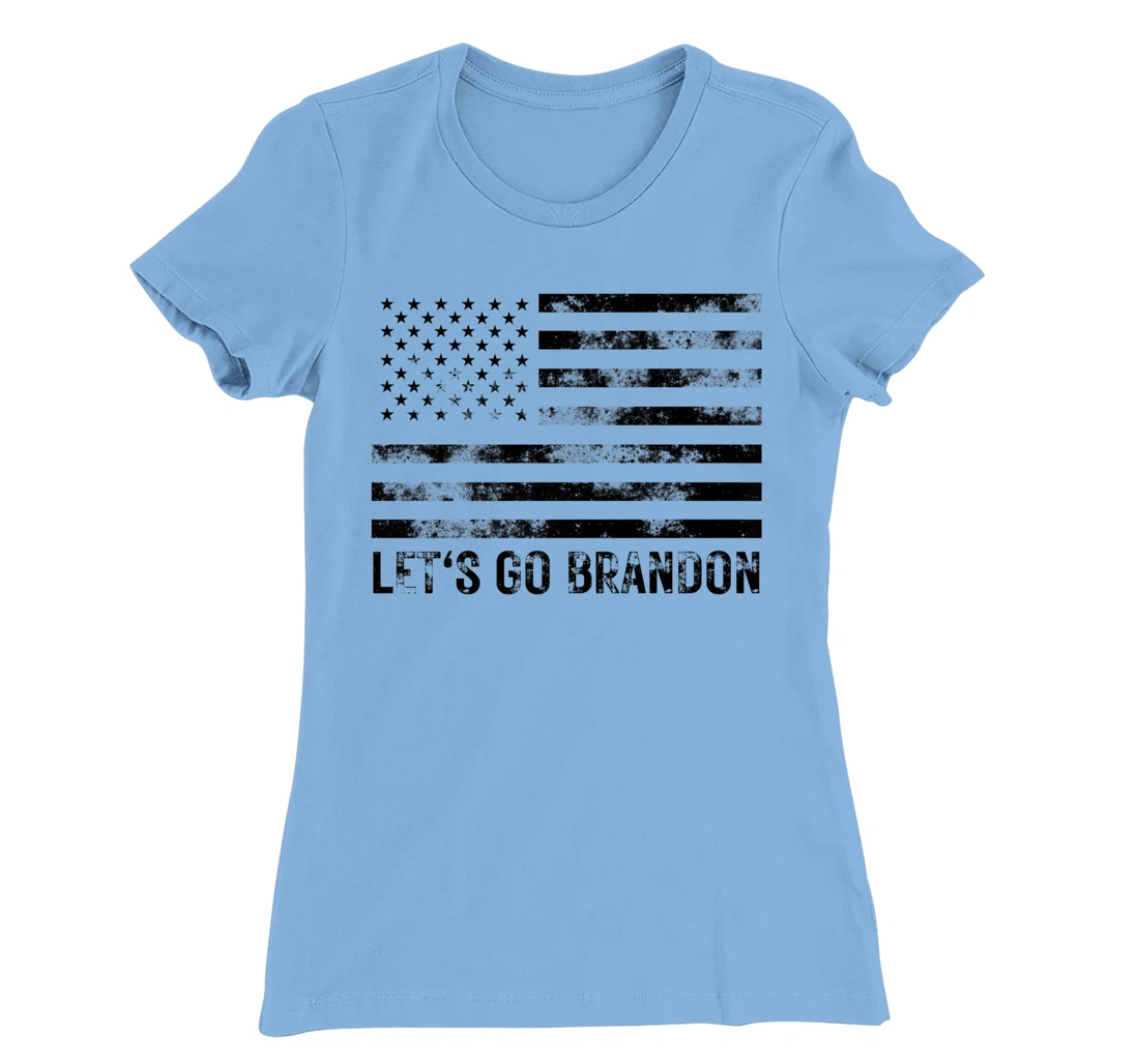 Womens Let's Go Brandon Conservative Anti Liberal US Flag T-Shirt, Women T-Shirt