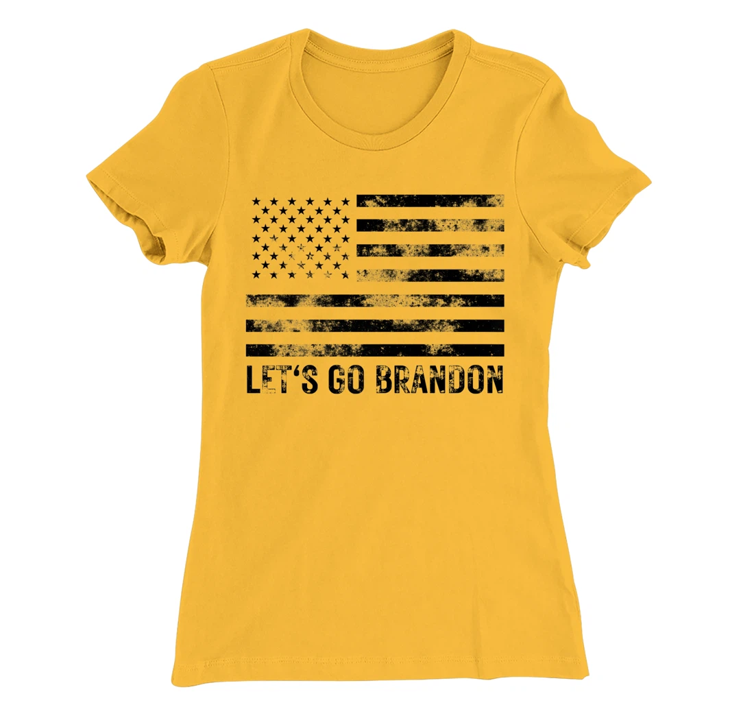 Womens Let's Go Brandon Conservative Anti Liberal US Flag T-Shirt, Women T-Shirt