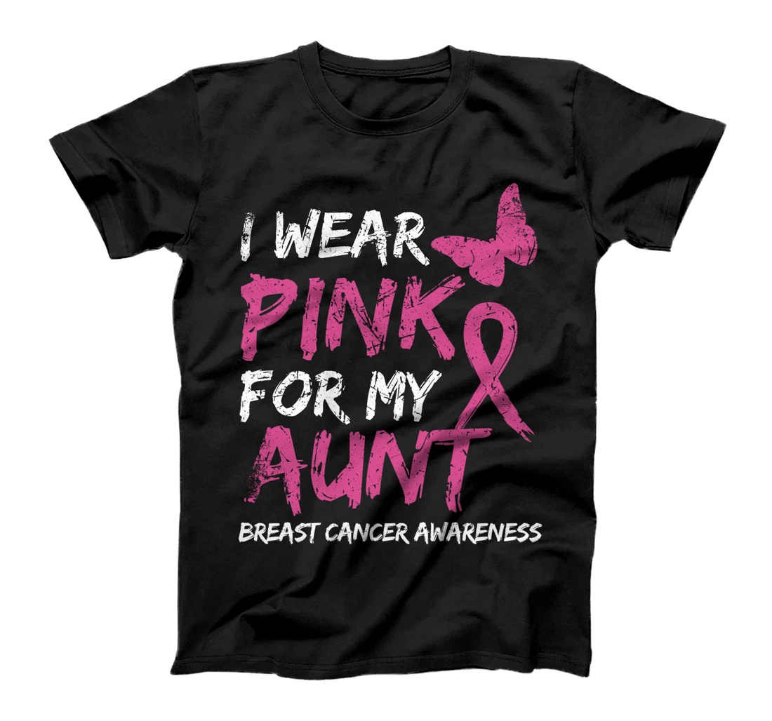 I Wear Pink For My Aunt Breast Cancer Awareness Ribbon T-Shirt