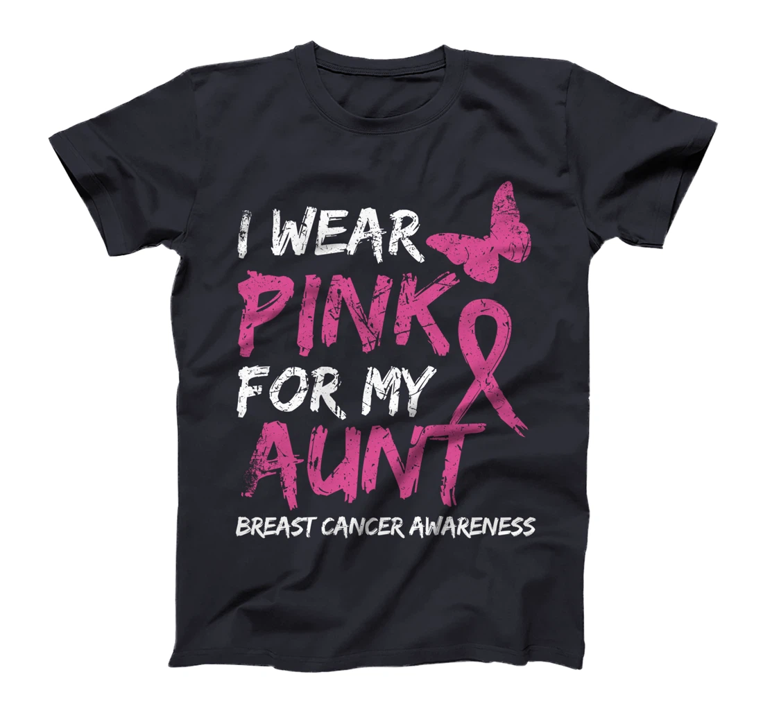 I Wear Pink For My Aunt Breast Cancer Awareness Ribbon T-Shirt