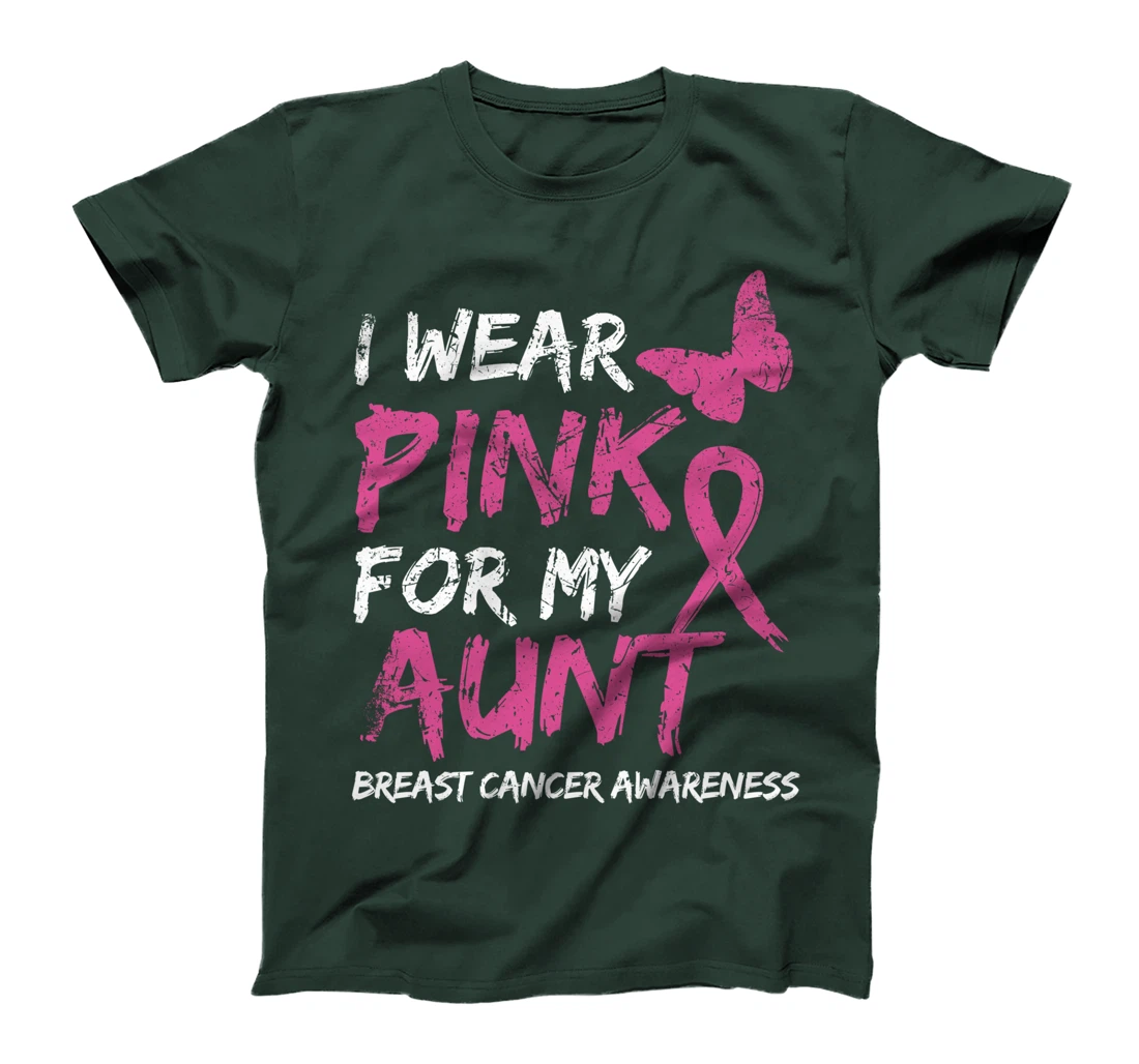 I Wear Pink For My Aunt Breast Cancer Awareness Ribbon T-Shirt