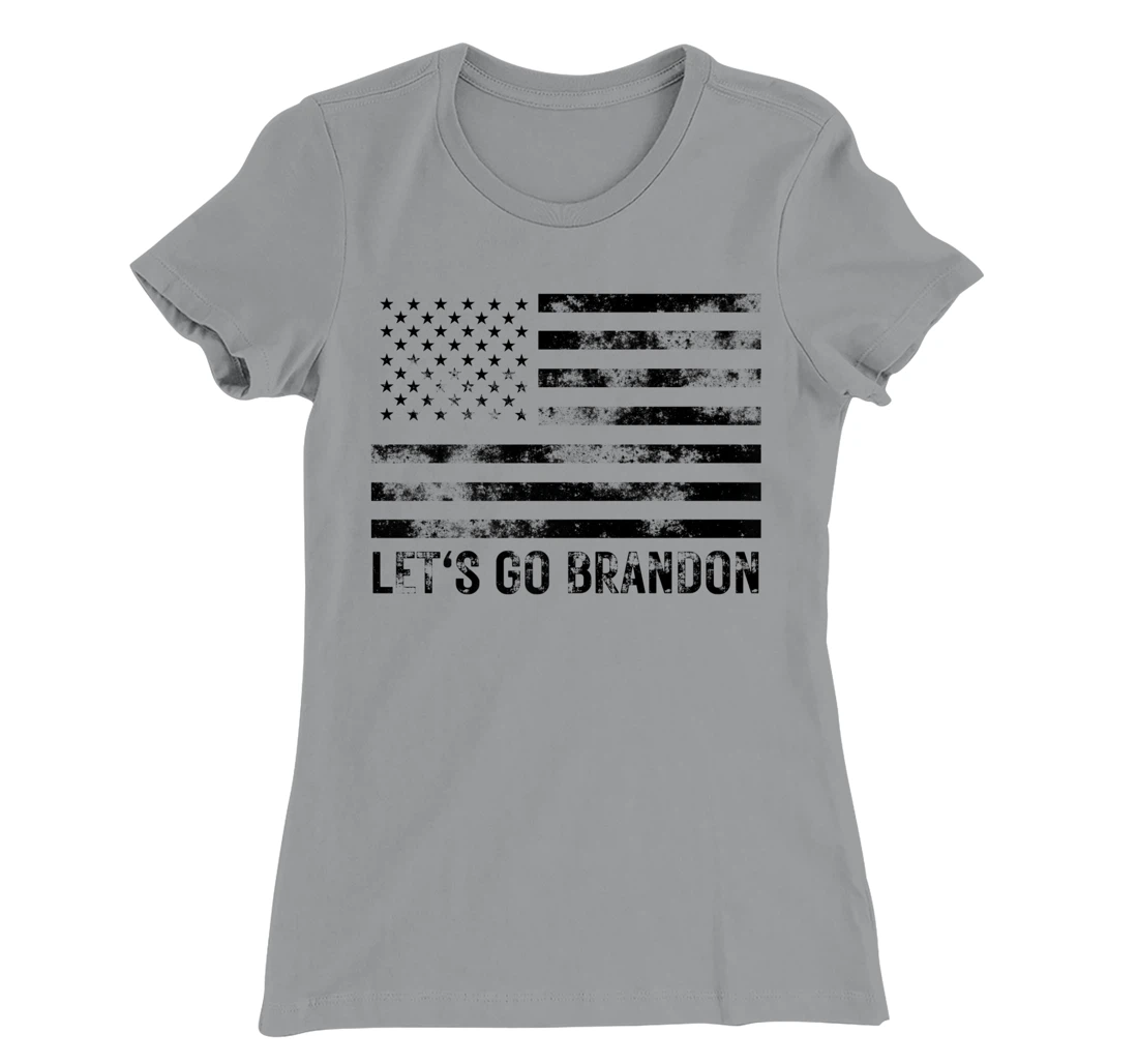 Womens Let's Go Brandon Conservative Anti Liberal US Flag T-Shirt, Women T-Shirt
