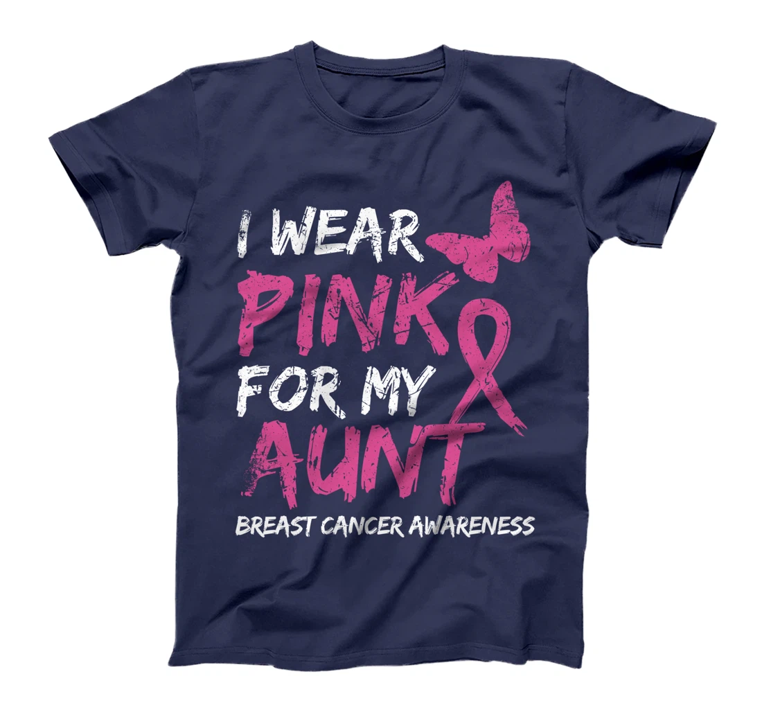 I Wear Pink For My Aunt Breast Cancer Awareness Ribbon T-Shirt
