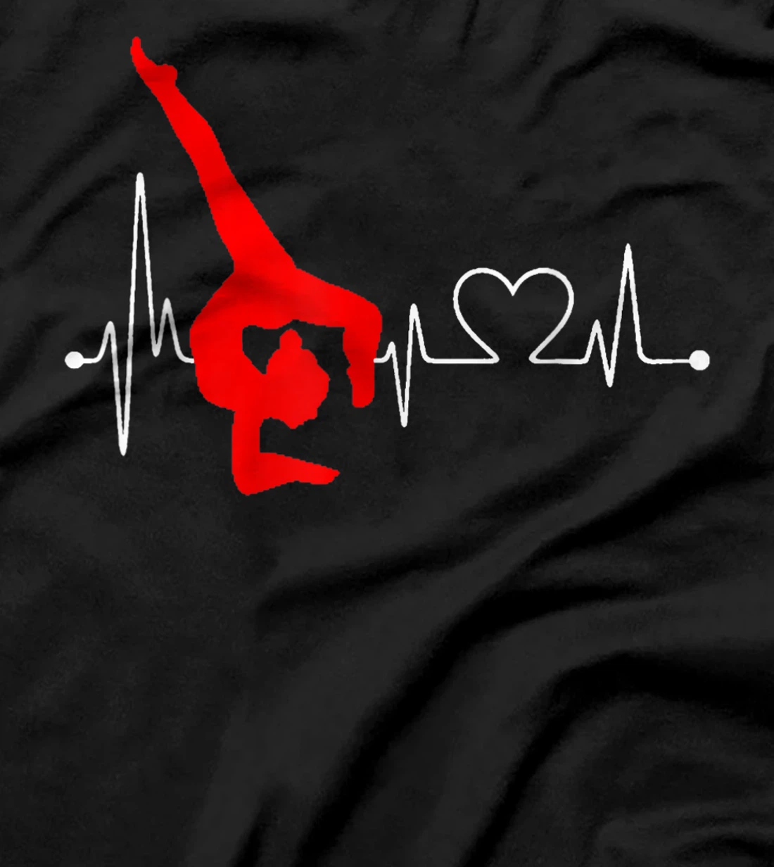 Gymnastics Handstand Heartbeat EKG Pulse Line Sports Gymnast T-Shirt, Kid T-Shirt and Women T-Shirt