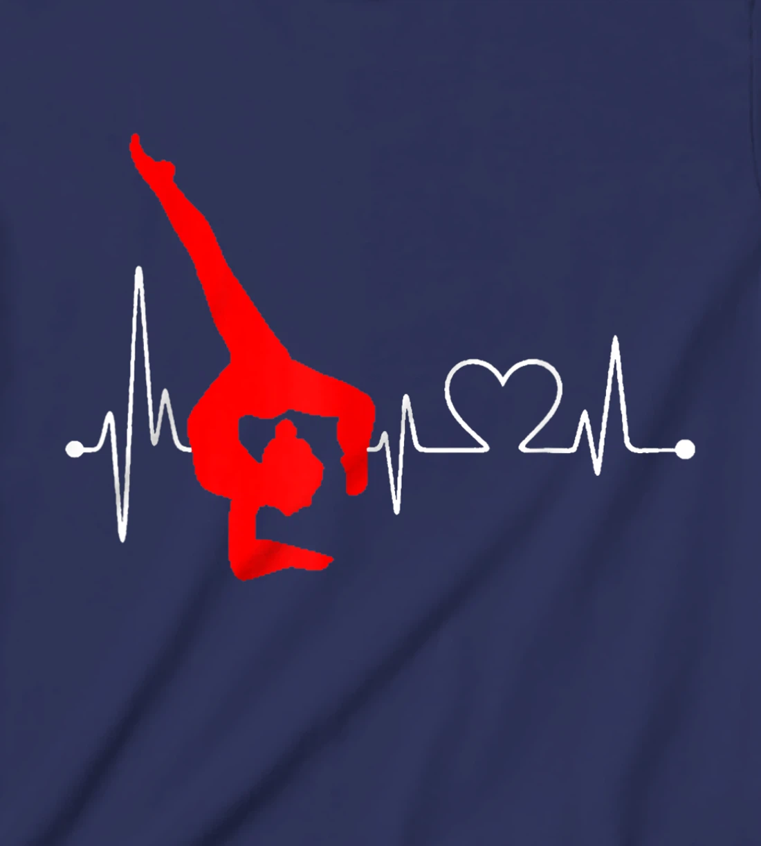 Gymnastics Handstand Heartbeat EKG Pulse Line Sports Gymnast T-Shirt, Kid T-Shirt and Women T-Shirt