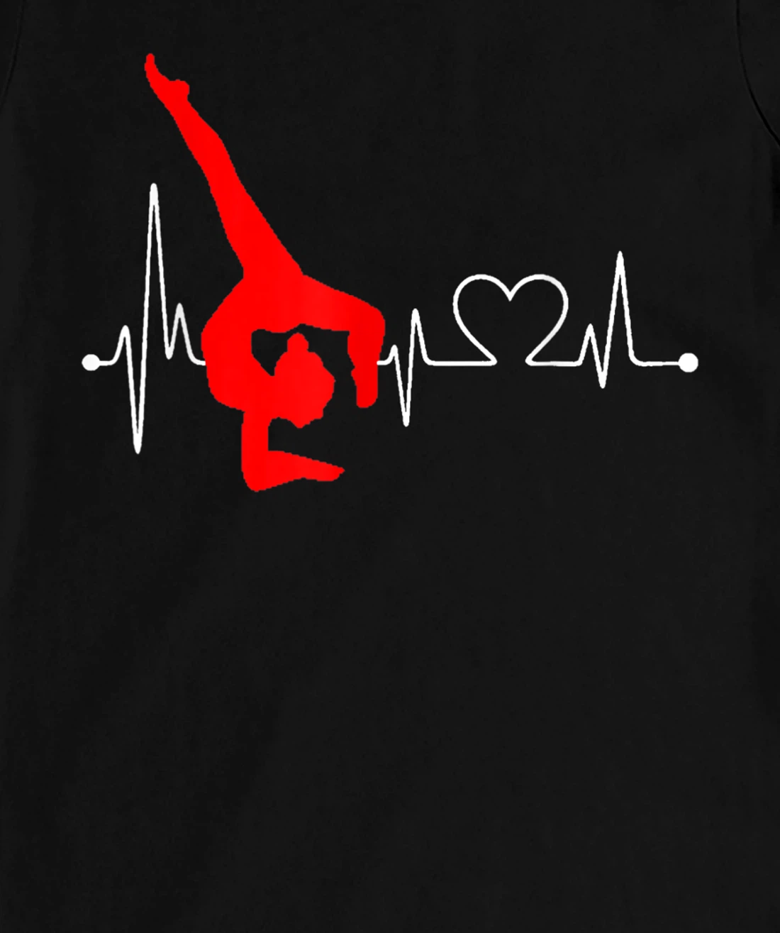 Gymnastics Handstand Heartbeat EKG Pulse Line Sports Gymnast T-Shirt, Kid T-Shirt and Women T-Shirt