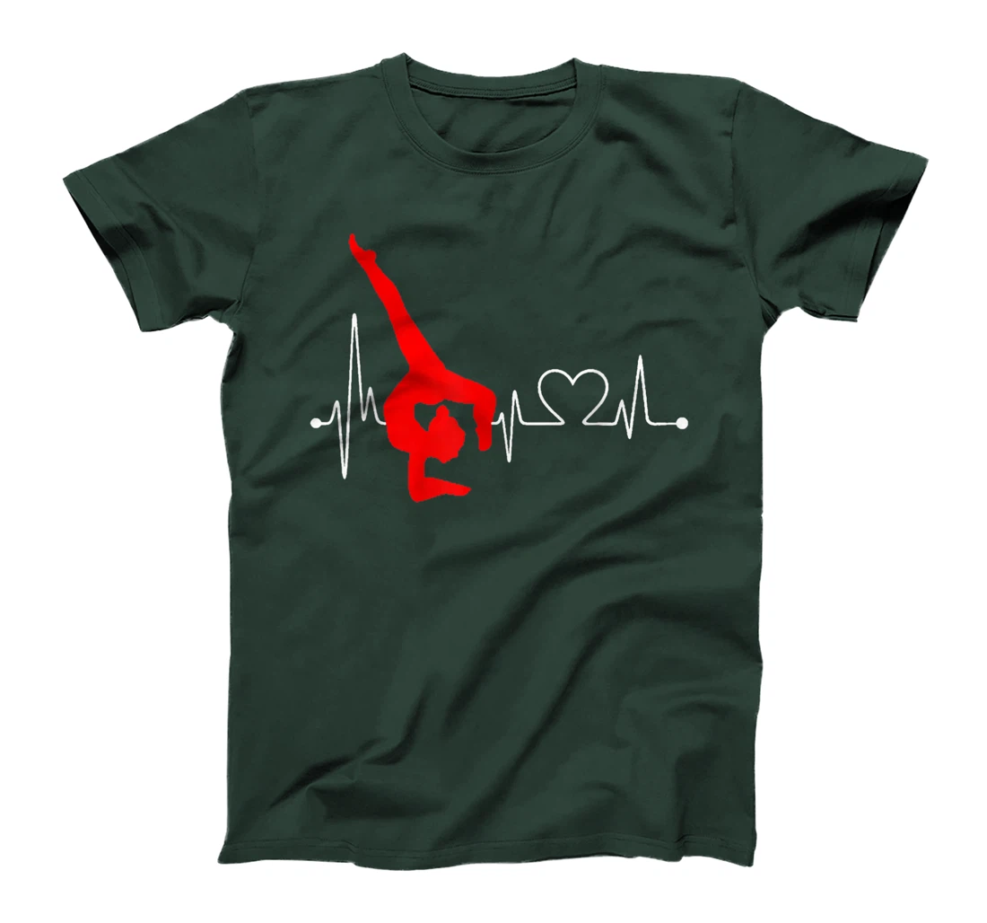 Gymnastics Handstand Heartbeat EKG Pulse Line Sports Gymnast T-Shirt, Kid T-Shirt and Women T-Shirt