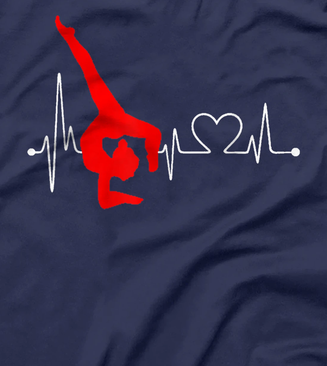 Gymnastics Handstand Heartbeat EKG Pulse Line Sports Gymnast T-Shirt, Kid T-Shirt and Women T-Shirt