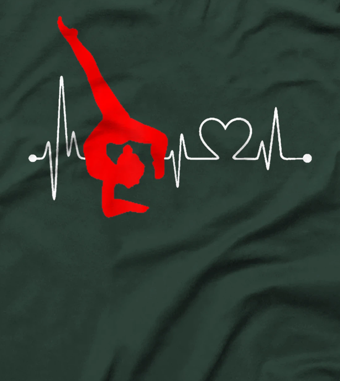 Gymnastics Handstand Heartbeat EKG Pulse Line Sports Gymnast T-Shirt, Kid T-Shirt and Women T-Shirt