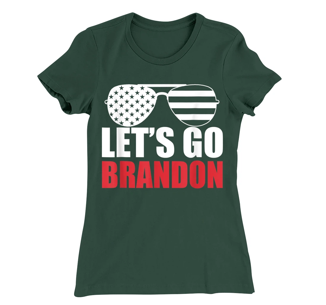 Let's Go Brandon Flag Sunglasses Funny Anti Biden T-Shirt, Women T-Shirt
