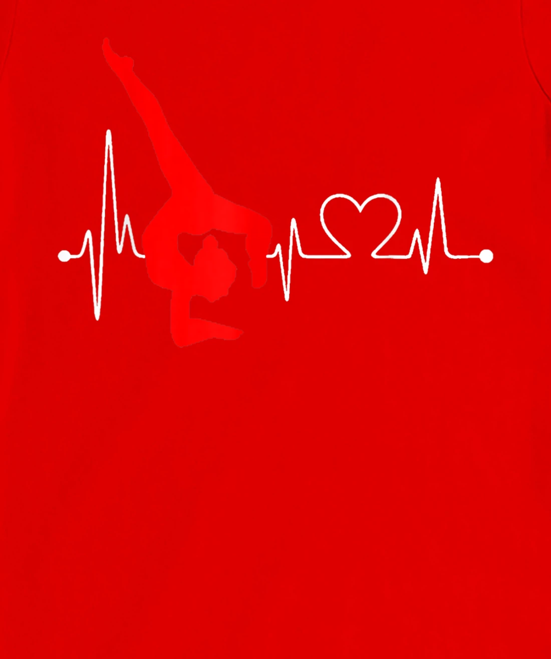 Gymnastics Handstand Heartbeat EKG Pulse Line Sports Gymnast T-Shirt, Kid T-Shirt and Women T-Shirt