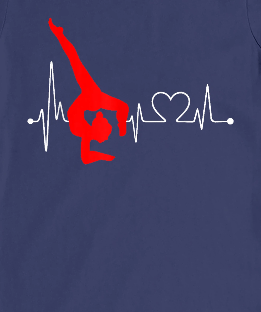 Gymnastics Handstand Heartbeat EKG Pulse Line Sports Gymnast T-Shirt, Kid T-Shirt and Women T-Shirt