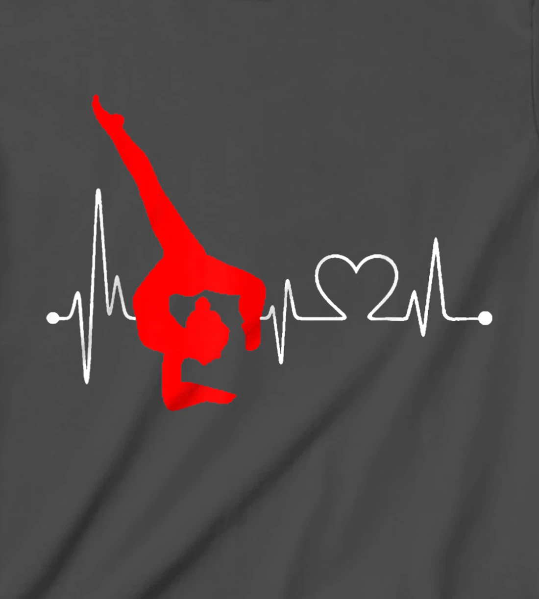 Gymnastics Handstand Heartbeat EKG Pulse Line Sports Gymnast T-Shirt, Kid T-Shirt and Women T-Shirt