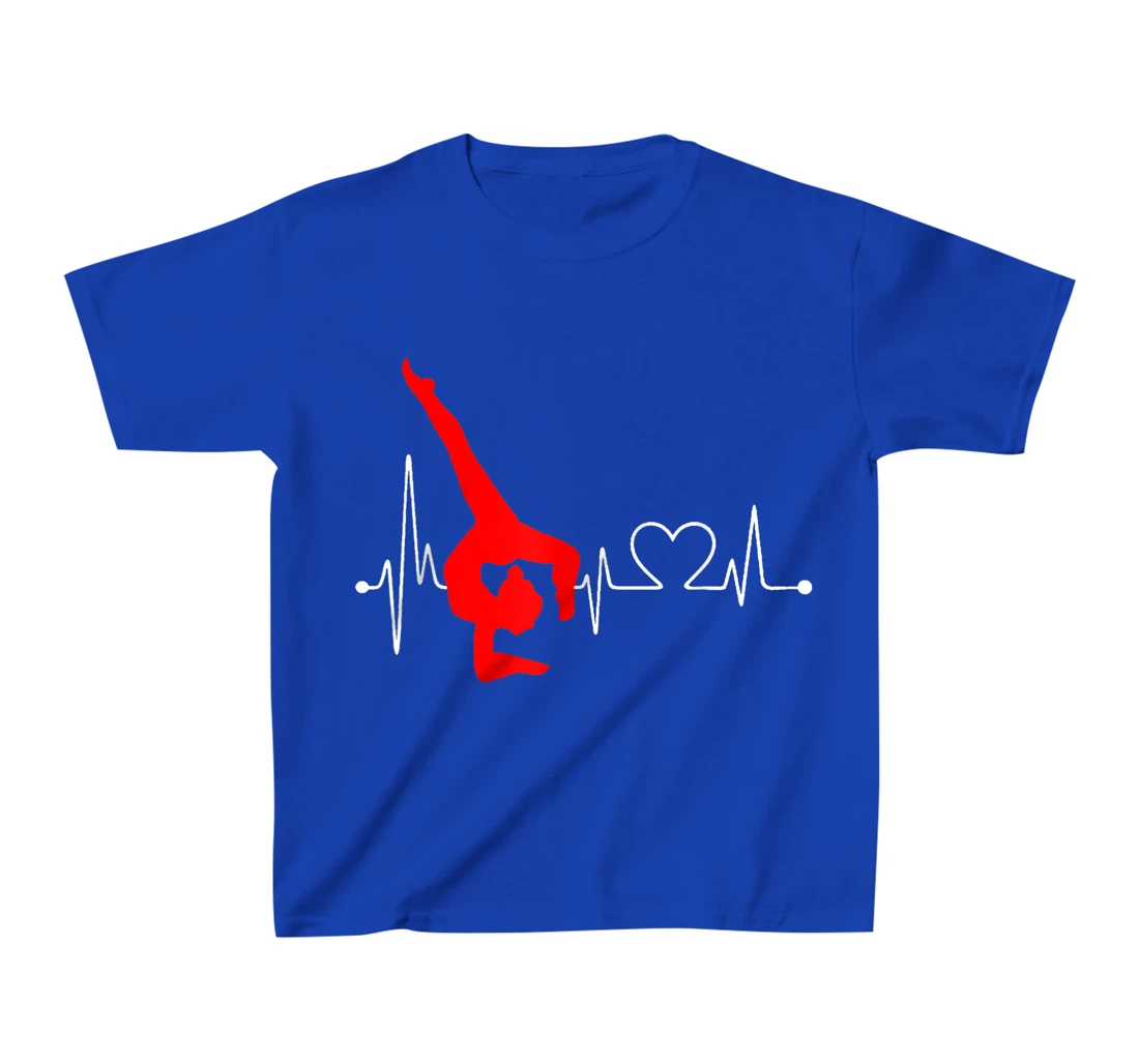 Gymnastics Handstand Heartbeat EKG Pulse Line Sports Gymnast T-Shirt, Kid T-Shirt and Women T-Shirt