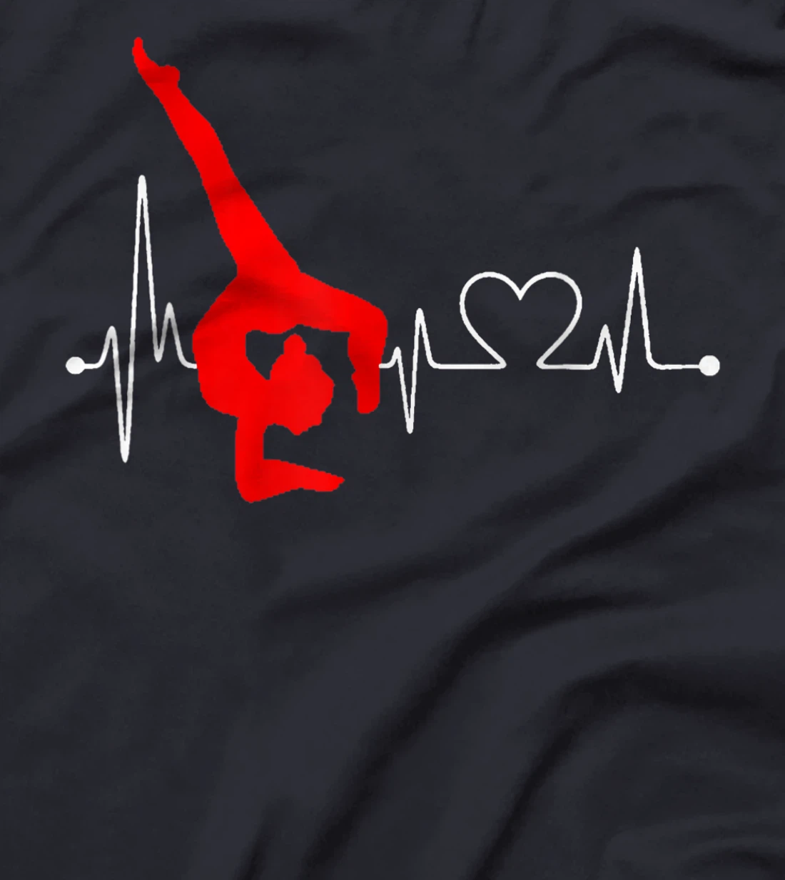 Gymnastics Handstand Heartbeat EKG Pulse Line Sports Gymnast T-Shirt, Kid T-Shirt and Women T-Shirt