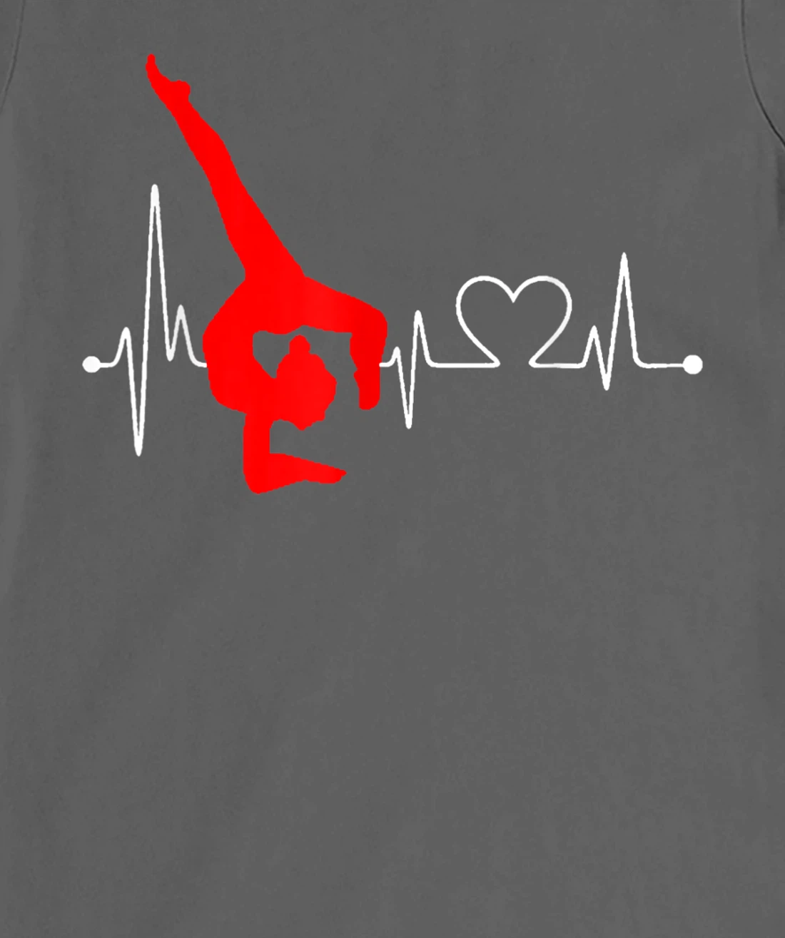 Gymnastics Handstand Heartbeat EKG Pulse Line Sports Gymnast T-Shirt, Kid T-Shirt and Women T-Shirt