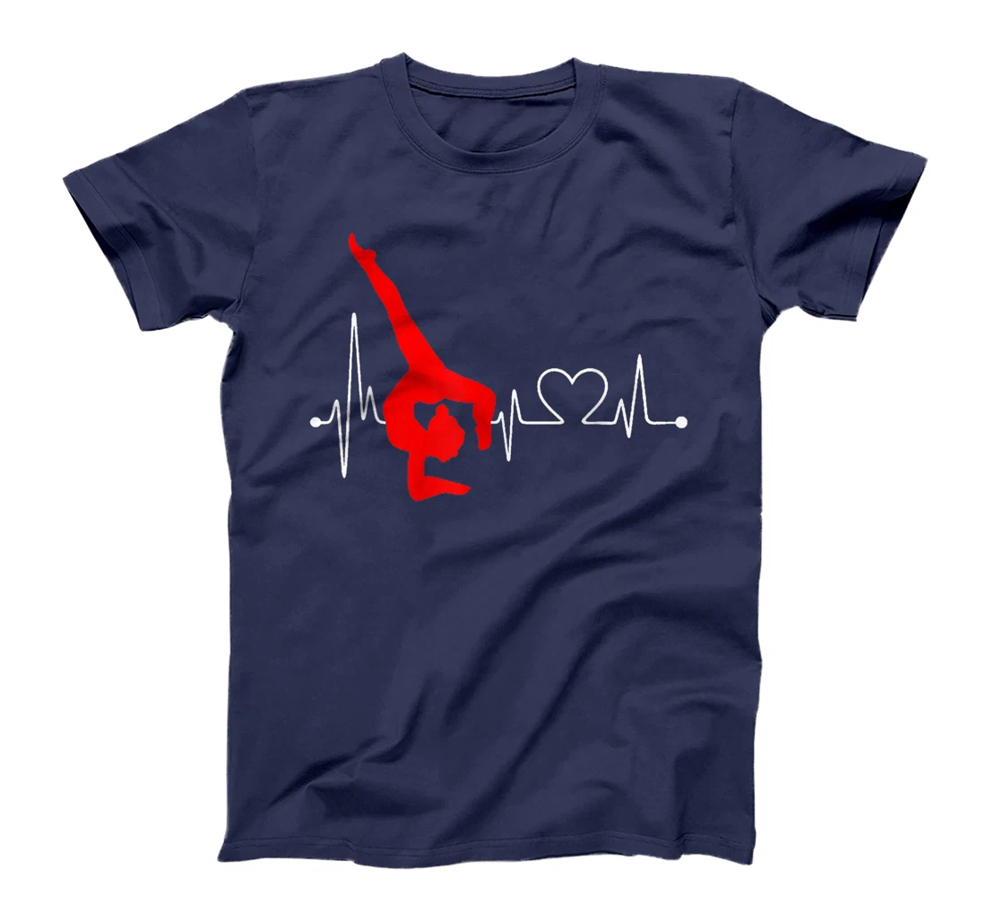 Gymnastics Handstand Heartbeat EKG Pulse Line Sports Gymnast T-Shirt, Kid T-Shirt and Women T-Shirt