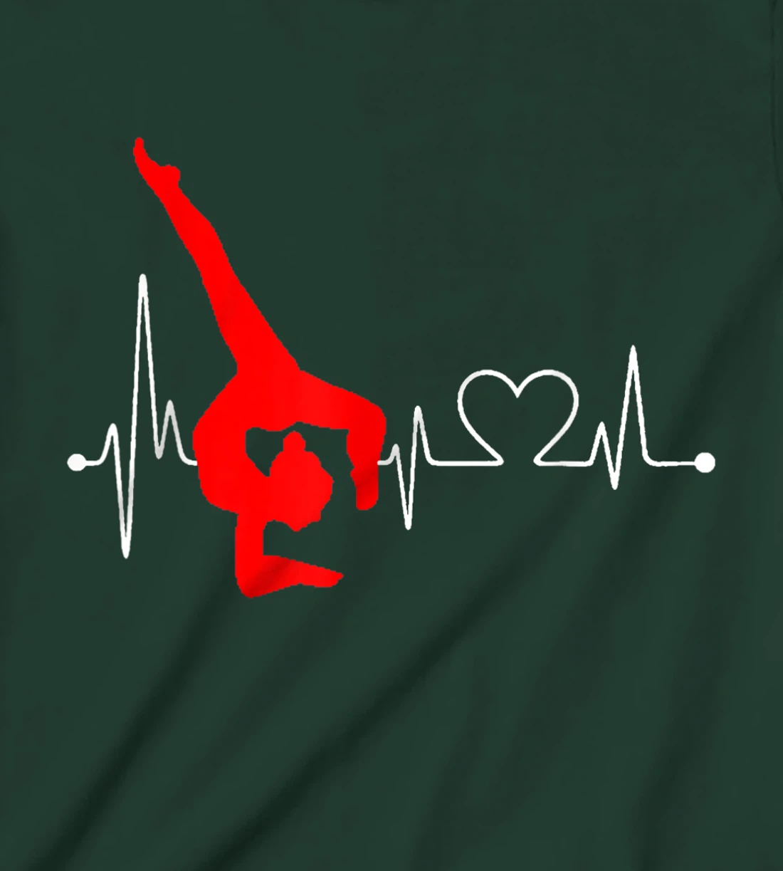 Gymnastics Handstand Heartbeat EKG Pulse Line Sports Gymnast T-Shirt, Kid T-Shirt and Women T-Shirt