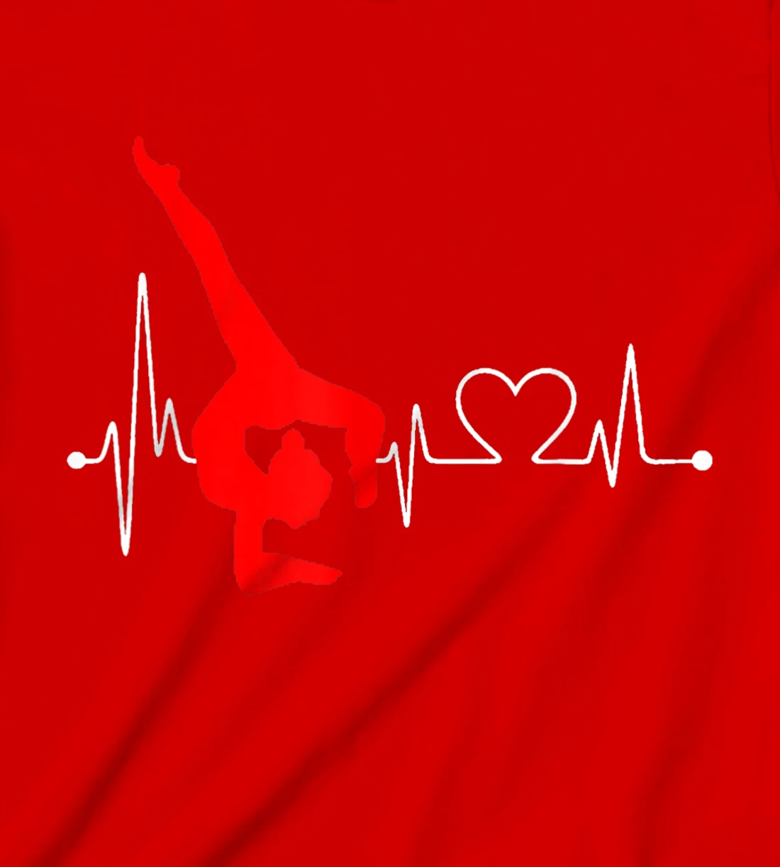 Gymnastics Handstand Heartbeat EKG Pulse Line Sports Gymnast T-Shirt, Kid T-Shirt and Women T-Shirt