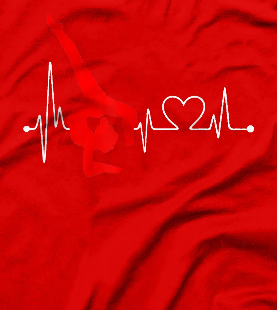 Gymnastics Handstand Heartbeat EKG Pulse Line Sports Gymnast T-Shirt, Kid T-Shirt and Women T-Shirt