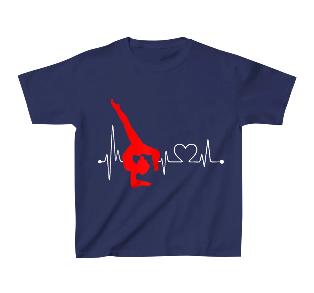 Gymnastics Handstand Heartbeat EKG Pulse Line Sports Gymnast T-Shirt, Kid T-Shirt and Women T-Shirt