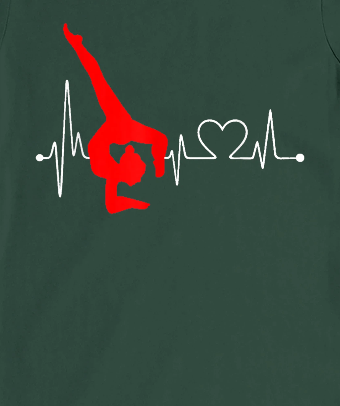 Gymnastics Handstand Heartbeat EKG Pulse Line Sports Gymnast T-Shirt, Kid T-Shirt and Women T-Shirt