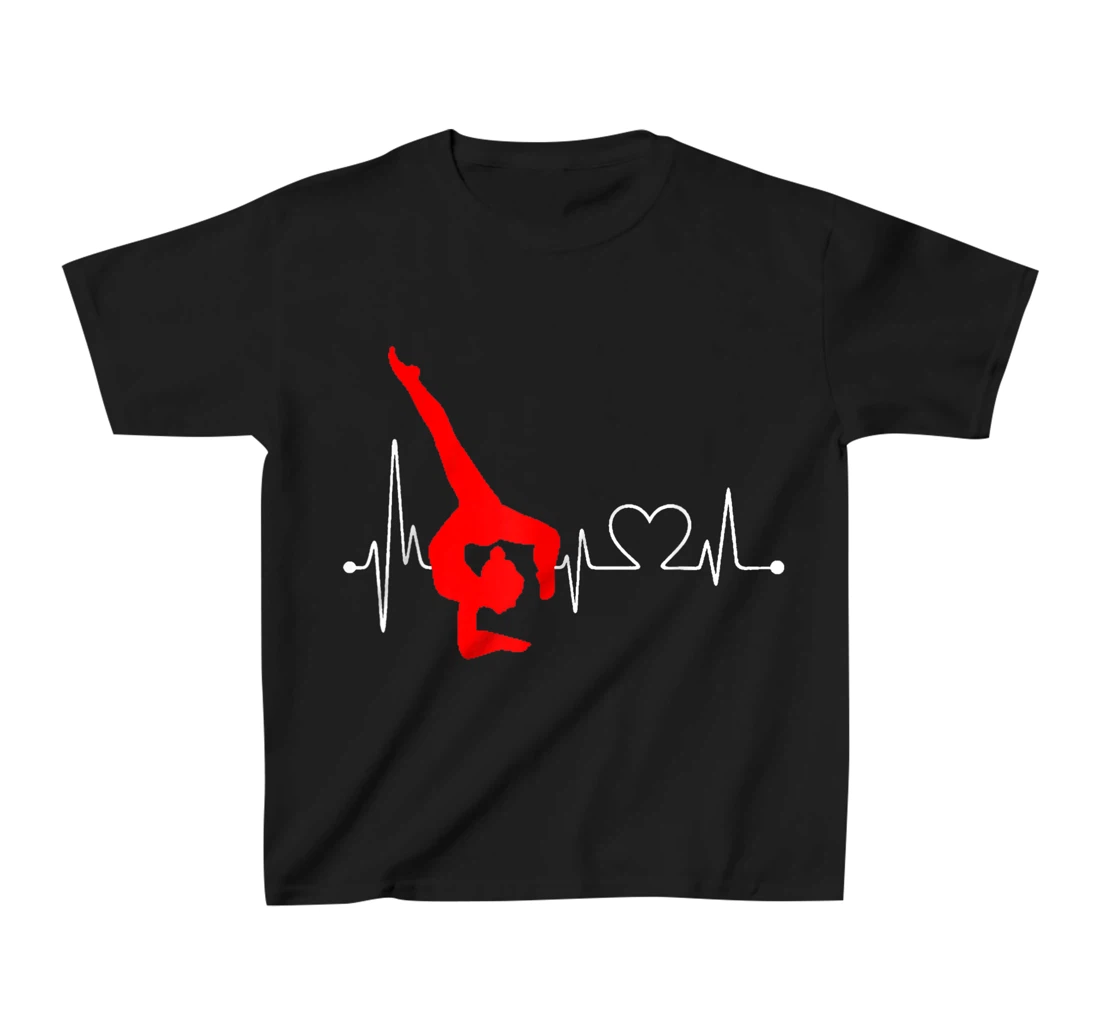 Gymnastics Handstand Heartbeat EKG Pulse Line Sports Gymnast T-Shirt, Kid T-Shirt and Women T-Shirt