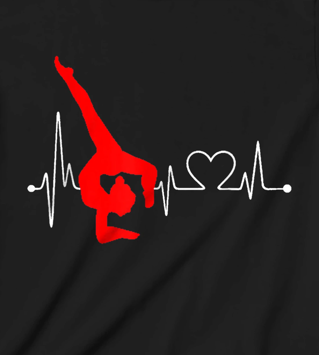Gymnastics Handstand Heartbeat EKG Pulse Line Sports Gymnast T-Shirt, Kid T-Shirt and Women T-Shirt
