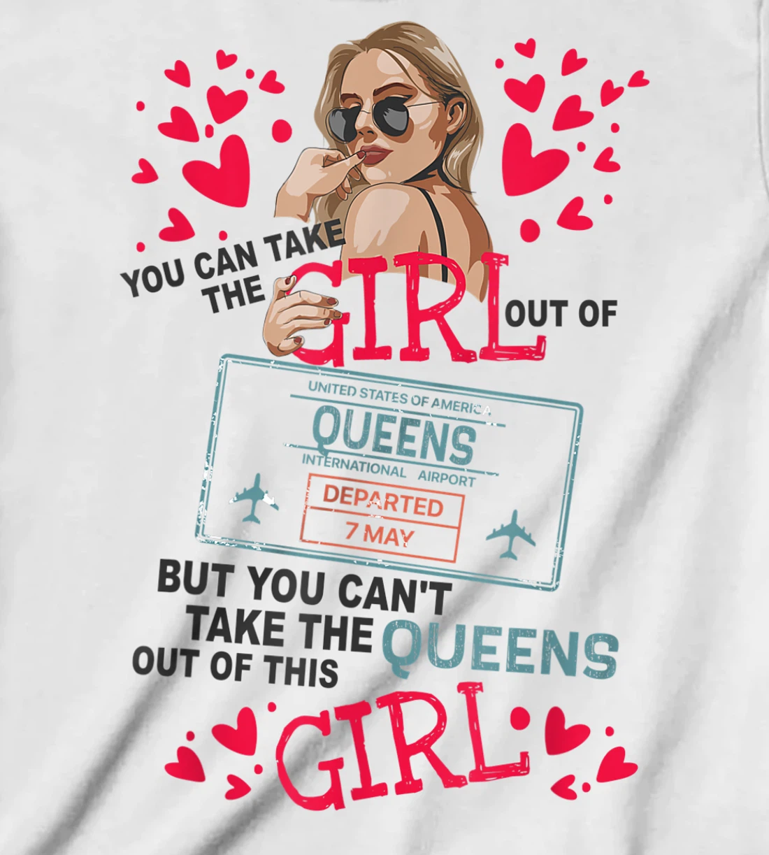 Womens Proud Queens Girl - Travel Queen From Queens New York T-Shirt, Kid T-Shirt and Women T-Shirt