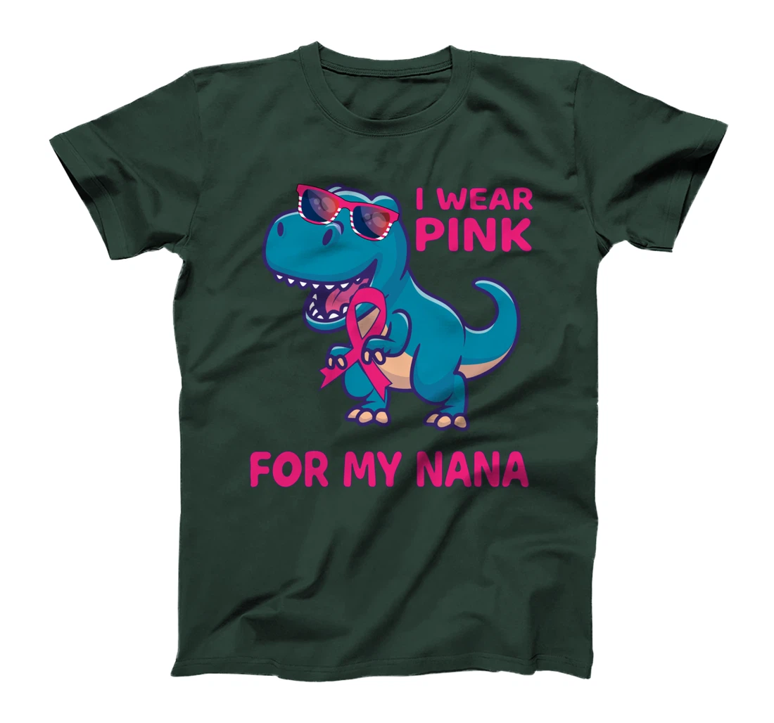 Pink Ribbon T-Rex Grandma Breast Cancer Awareness Toddlers T-Shirt