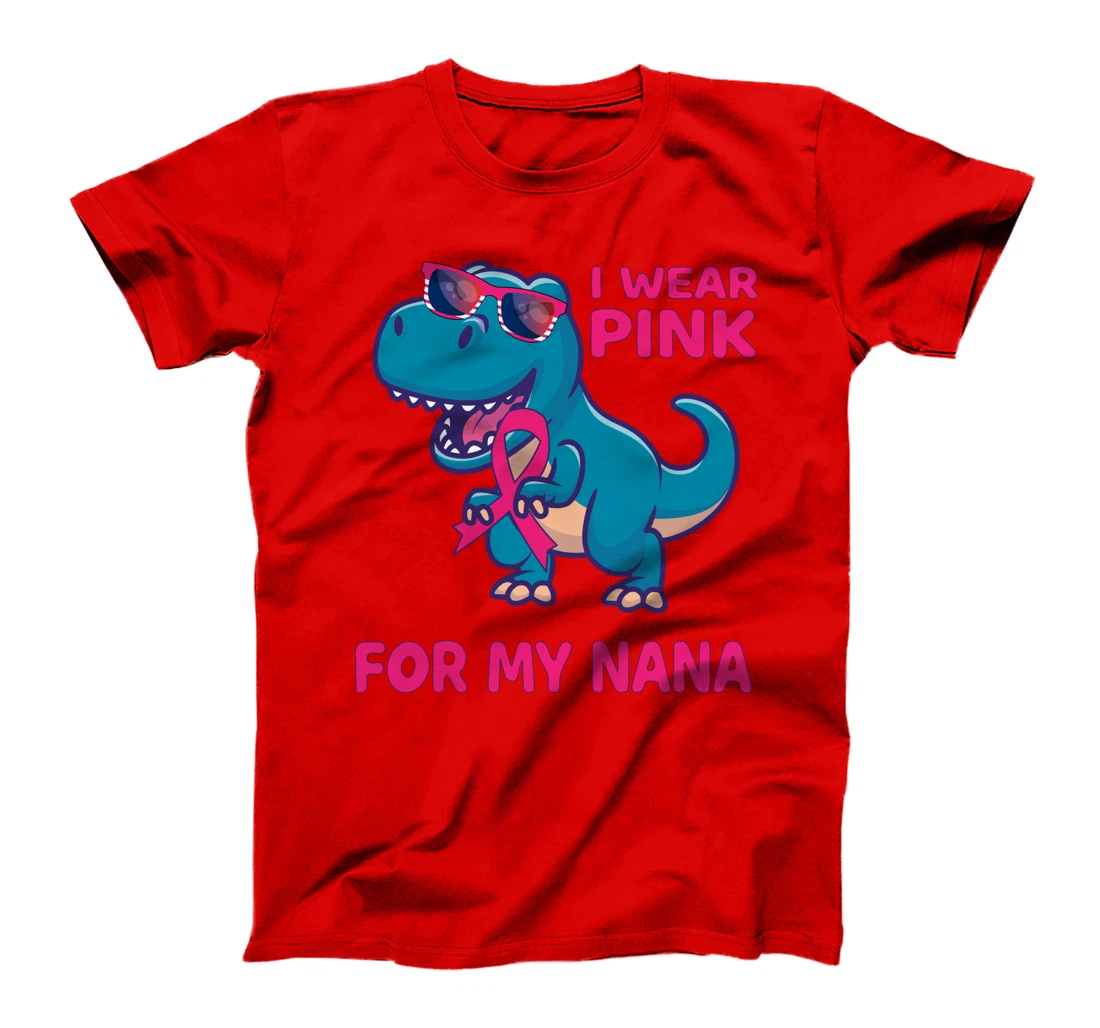 Pink Ribbon T-Rex Grandma Breast Cancer Awareness Toddlers T-Shirt