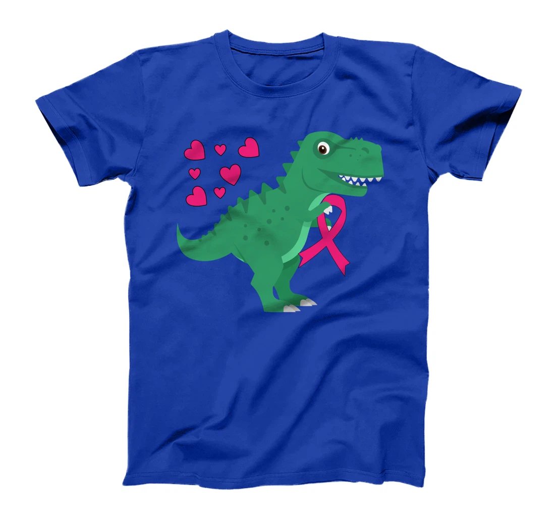 Pink Ribbon T-Rex Shirt Breast Cancer Awareness Boys Toddler T-Shirt
