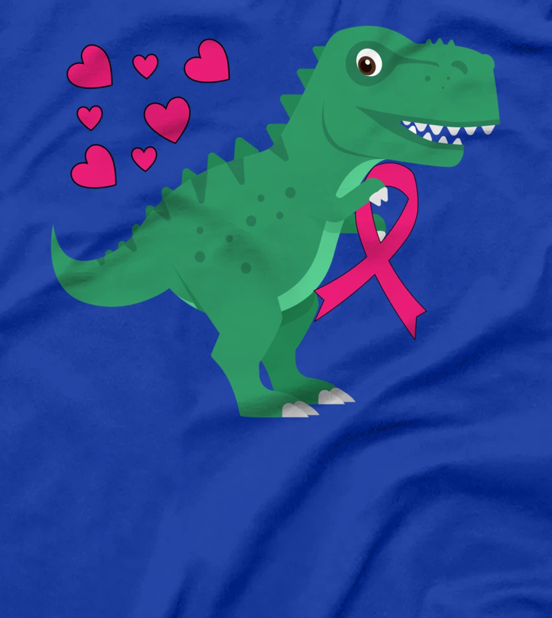 Pink Ribbon T-Rex Shirt Breast Cancer Awareness Boys Toddler T-Shirt