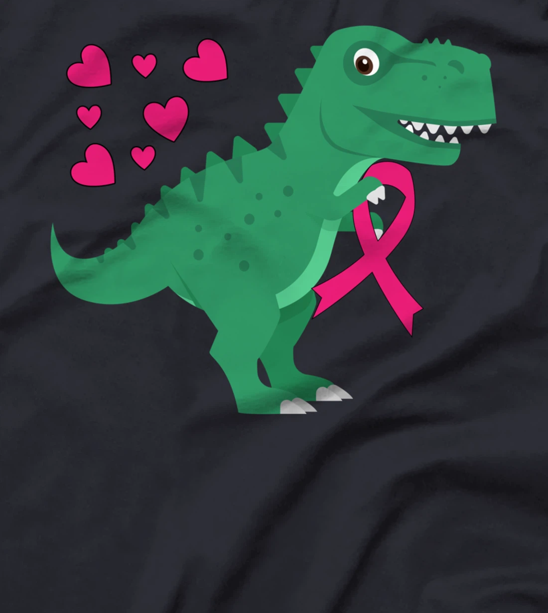 Pink Ribbon T-Rex Shirt Breast Cancer Awareness Boys Toddler T-Shirt