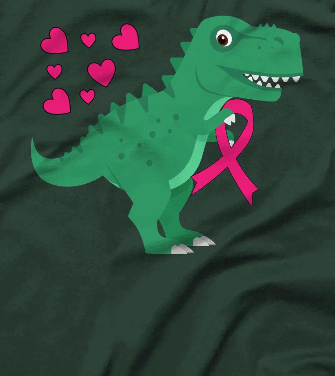 Pink Ribbon T-Rex Shirt Breast Cancer Awareness Boys Toddler T-Shirt
