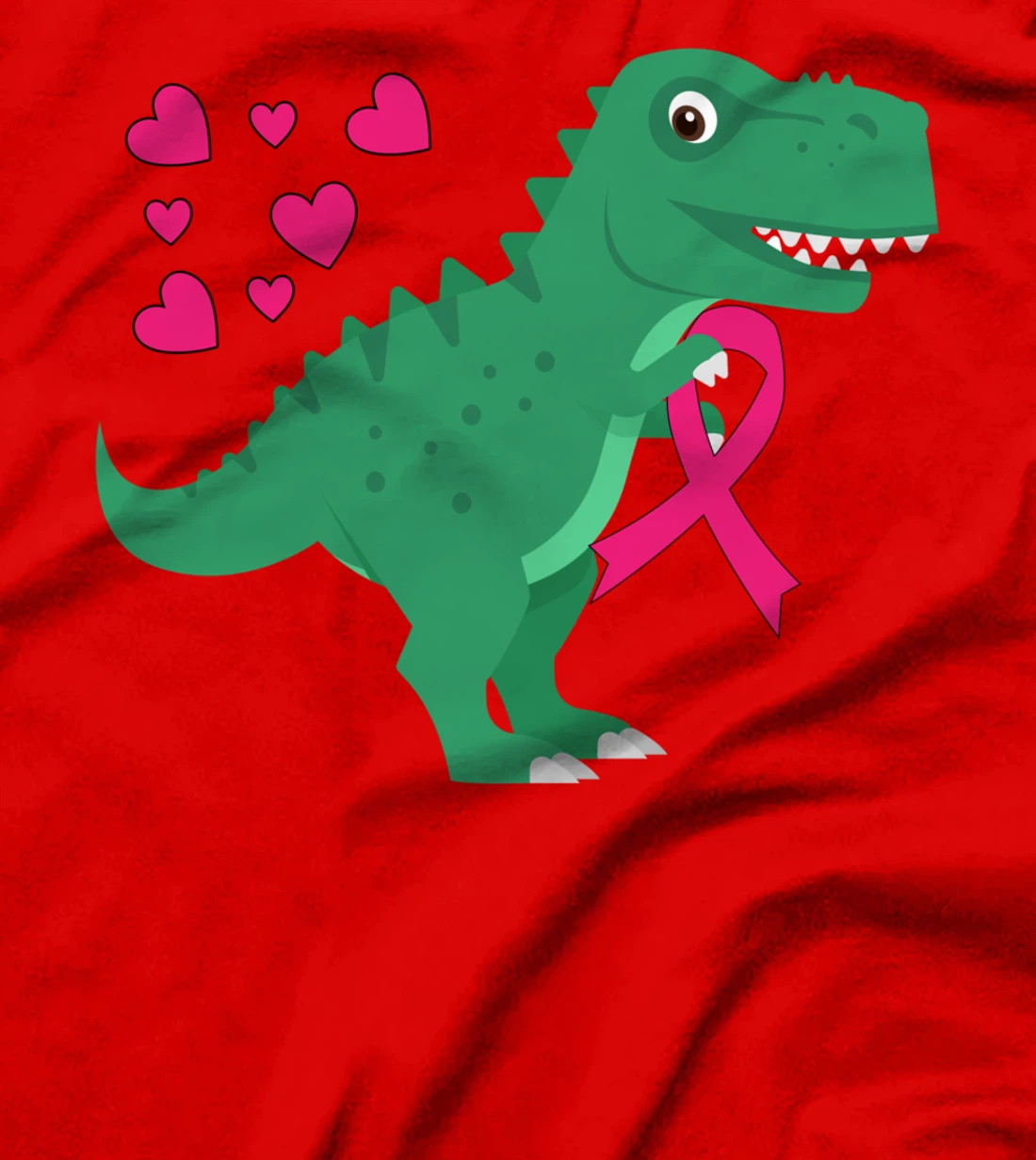 Pink Ribbon T-Rex Shirt Breast Cancer Awareness Boys Toddler T-Shirt