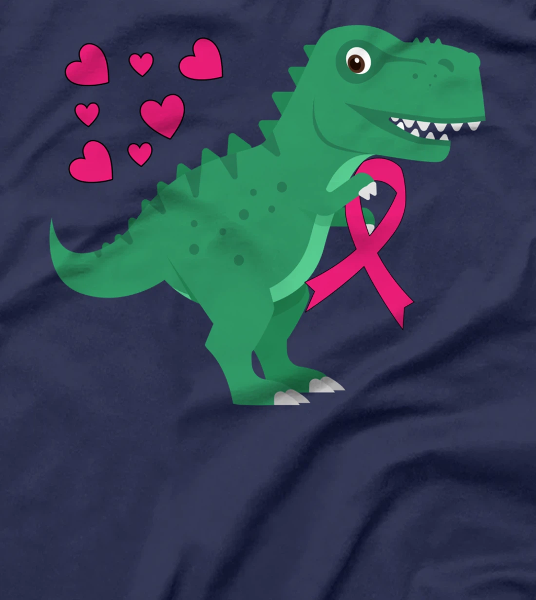 Pink Ribbon T-Rex Shirt Breast Cancer Awareness Boys Toddler T-Shirt