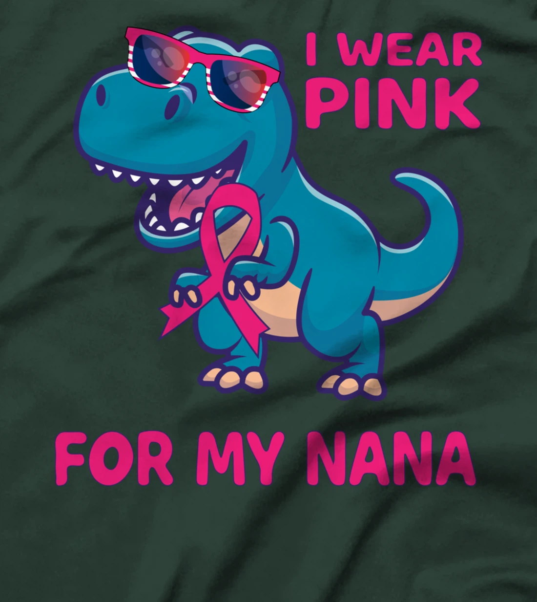 Pink Ribbon T-Rex Grandma Breast Cancer Awareness Toddlers T-Shirt