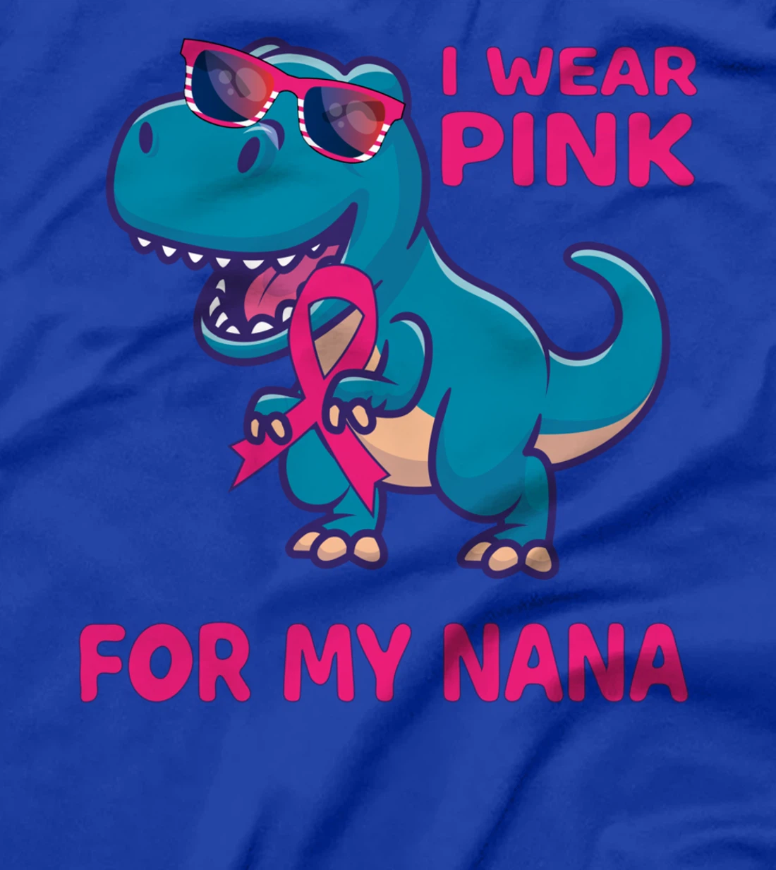Pink Ribbon T-Rex Grandma Breast Cancer Awareness Toddlers T-Shirt
