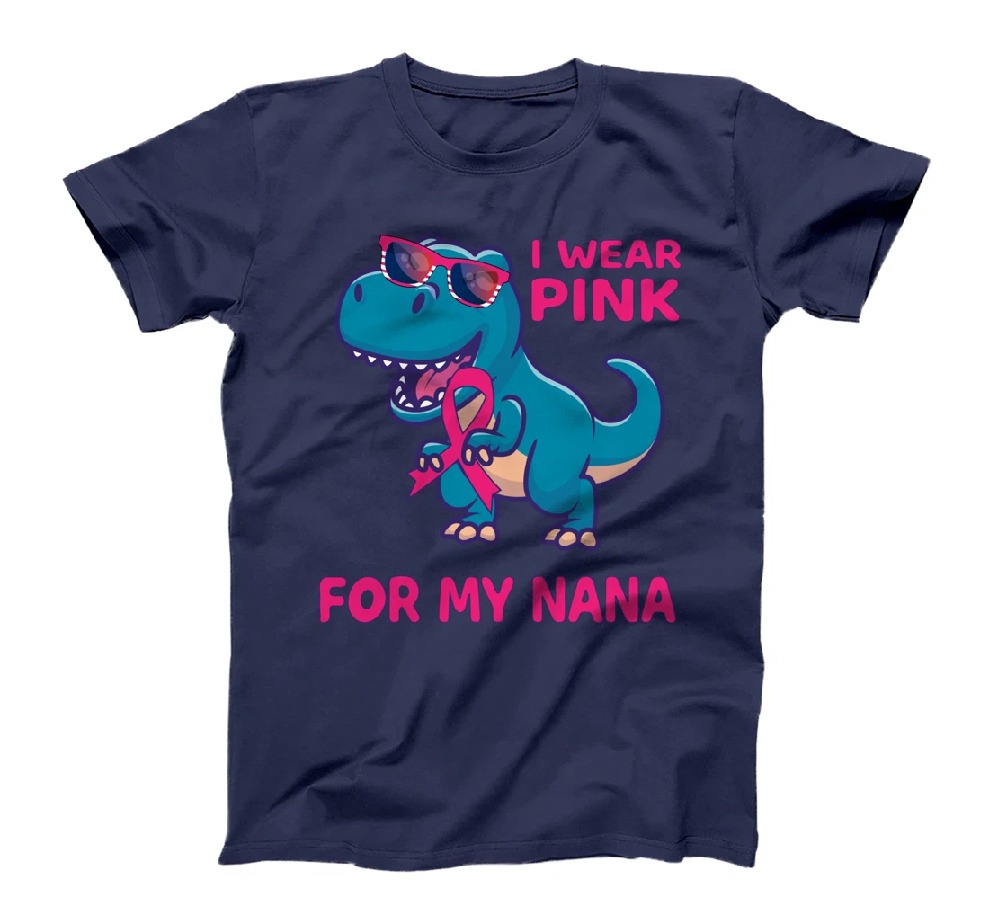 Pink Ribbon T-Rex Grandma Breast Cancer Awareness Toddlers T-Shirt