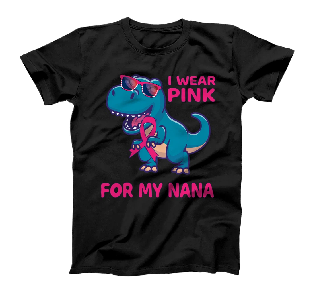 Pink Ribbon T-Rex Grandma Breast Cancer Awareness Toddlers T-Shirt