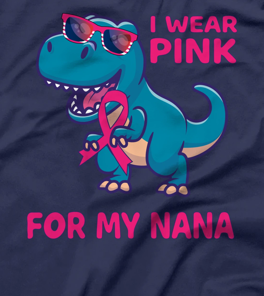 Pink Ribbon T-Rex Grandma Breast Cancer Awareness Toddlers T-Shirt