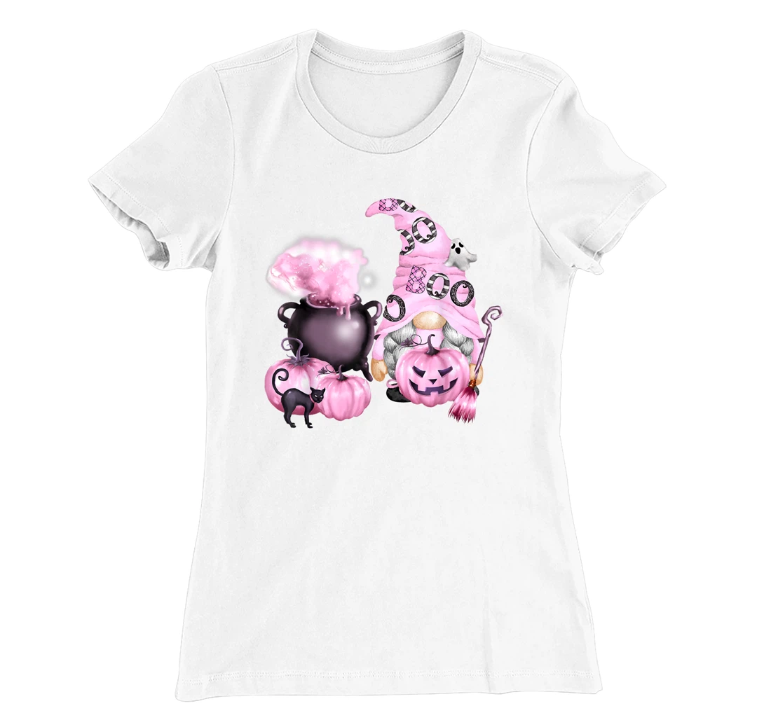 In October We Wear Pink Gnome Breast Cancer Awareness T-Shirt, Women T-Shirt