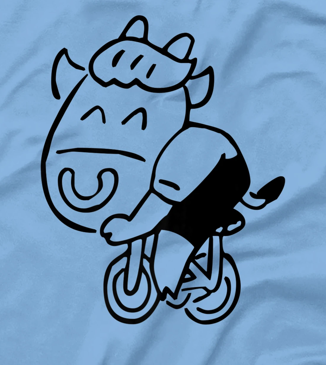 Womens Cow Riding Bicycle Cartoon T-Shirt, Kid T-Shirt and Women T-Shirt