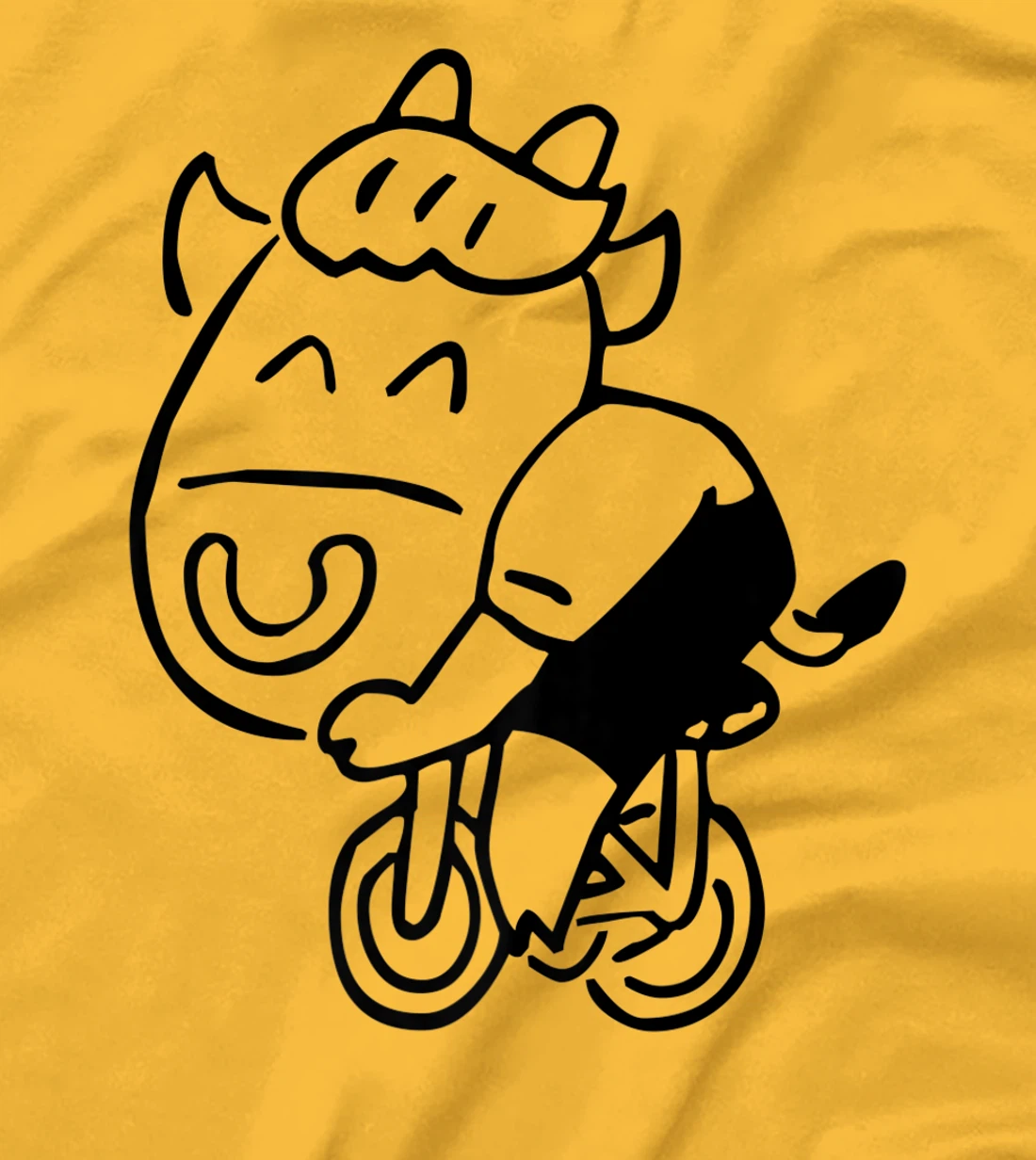 Womens Cow Riding Bicycle Cartoon T-Shirt, Kid T-Shirt and Women T-Shirt